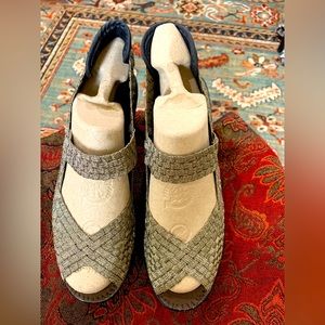 Bernie Mev Gold Mesh Knit Wedges